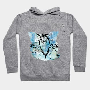 Beautiful watercolor cat face Hoodie